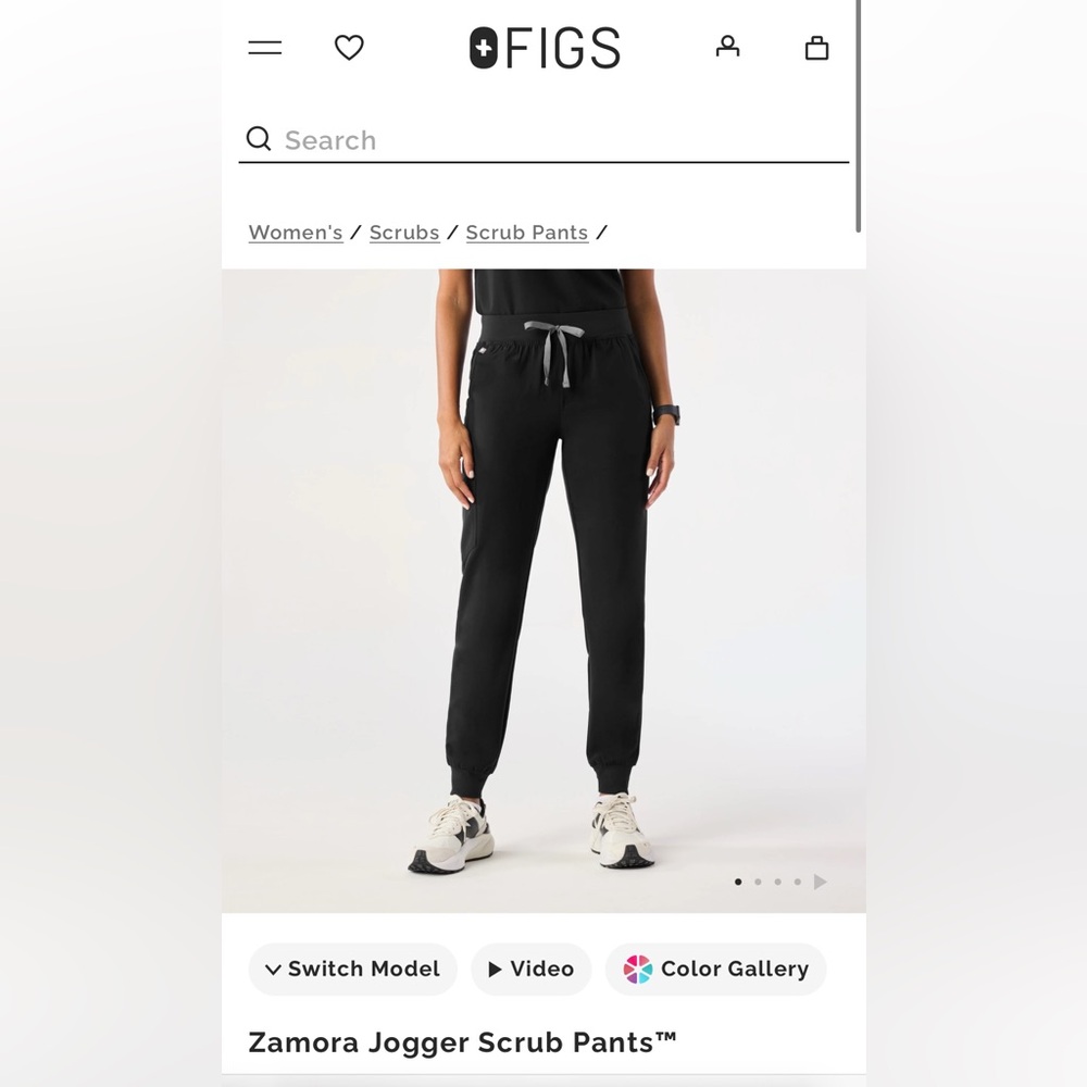 Figs Zamora jogger scrub pants- black
